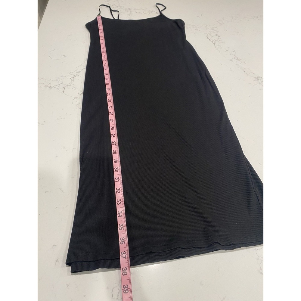PinkBlush Maternity Dress XL Black Ribbed Maxi Sleeveless EUC Minimalist - Picture 7 of 9